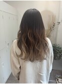 ホワイトグレージュナチュラルグラデーションウェーブ