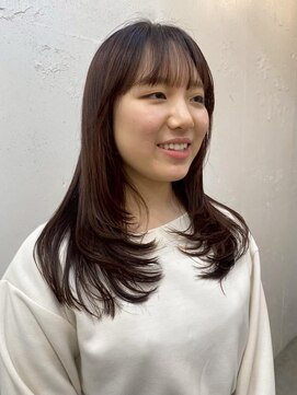 コンティロミー(CONTI ROMMY.) 本厚木◎レイヤーカットロング髪質改善シャギー前髪ありブラウン
