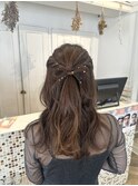 リボンハーフアップ