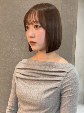 ロンド 表参道店(Lond) 切りっぱなしボブ 丸みボブ 縮毛矯正 髪質改善