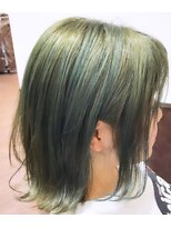 レガリア 明石店(Regalia) 外ハネボブ/ライムグリーン/結べる長さのボブ/40代/50代/60代