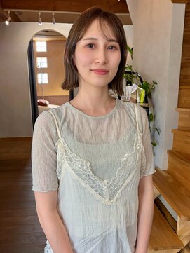 サロンエフ(salon f) オリーブベージュ×ボブ