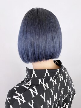 アイティー バイ アルバム 中野店(IT by ALBUM) ぱつっとボブブルー_ミニウルフテラコッタくすみブルー_ba329141