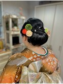 華やか大きめ艶シニヨン