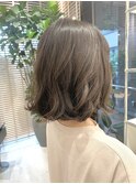 ボブパーマ コテ巻き風
