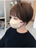 丸みショート＊小顔カット＊ブラウンカラー【ZinaCENTRAL】