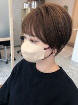丸みショート＊小顔カット＊ブラウンカラー【ZinaCENTRAL】
