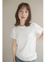 ムク 甲府(muku.)&nbsp;ミディアムヘア/斜めバング/グレージュカラー/甲府駅