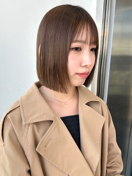 ロンド 表参道店(Lond) 縮毛矯正 ベージュカラー ボブ 切りっぱなしボブ ブリーチなし