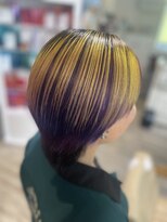 美容室 アルテモーダ イエロー×パープル アンブレラカラー
