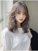 ☆オリーブグレーココアベージュ小顔クラゲヘアー/黒髪/髪質改善