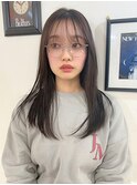 シースルーバング×透明感シアーグレージュ