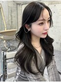 韓国ヘアーハッシュカットレイヤーカットグレージュブリーチ無し