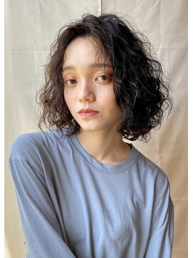 ヘアー アンド ビューティー リル(rille) 【村瀬浩司】ミディアムパーマ◎コテ巻き風パーマ◎