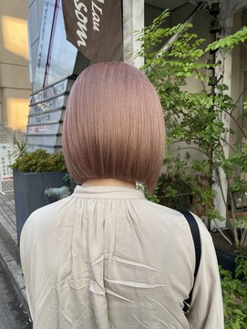 ラウブロッサム 大宮西口店(Lau Blossom) 【髪質改善カラー】切りっぱなしボブ+ダブルカラー+ラテカラー