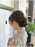 フワッと上品シニヨン　ヘアセット　ヘアアレンジ