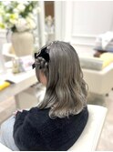 編み込みカチューシャお団子くるみちゃんヘア前髪カット