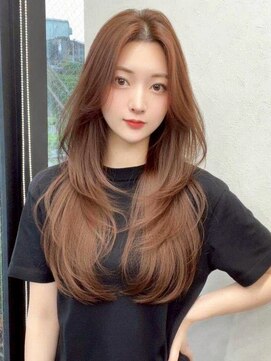 スターズ 柏(STARS) マロンベージュ 顔周りレイヤー 韓国ヘア ダブルカラー 艶髪