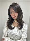 レイヤー　巻き髪　スタイリング　顔まわり　セミロング