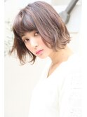 ナチュラルひし形シルエットデザインカラー切りっぱなしボブ