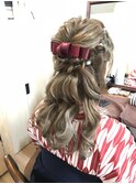 袴着物ヘアハーフアップアレンジ【ヘアアレンジ　立川南/立川】