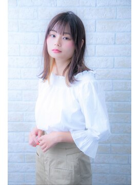 ヘアーアートシフォン 池袋西口店(Hair art chiffon) ミニマムボブモードジグザグバング3Dカラーノットヘアブルージュ