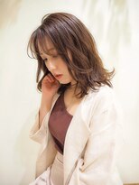 レイヤーミディアム ラテベージュ シースルーバング