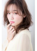 シースルーバングのレイヤーミディ【アフロート小笠原】