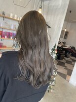 シェル 津山の手店(shel)&nbsp;大人可愛い透明感ブリーチなしグレージュデザインカラー