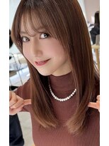 ティア(Tia.)&nbsp;縮毛矯正/髪質改善トリートメント/グレージュ/ミディアムヘア