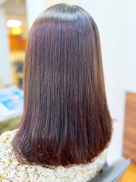 アークスヘアー 20代30代40代髪質改善ココアブラウン艶感ストレートセミロング