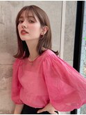 大人かわいいひし形レイヤーココアブラウンフリンジウェーブ
