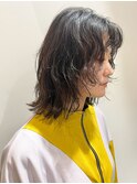 こなれミディ♪小顔ルーズウェーブミディアムウェーブパーマ黒髪