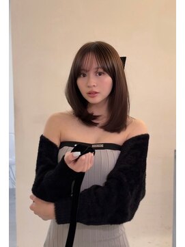 ヌイ 横浜(nui) ピンクもてシルエット_美髪ピンクブラウン切りっぱなしボブ