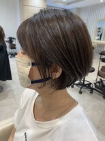 アッシュ 仙川店(Ash)&nbsp;脱白髪染め　白髪ぼかしナチュラルベージュ　くびれショート