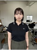 耳掛けボブ／グレージュ