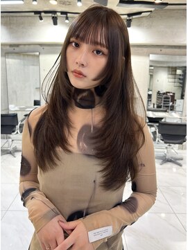 サイン 表参道(SIGN) 韓国ヘアグレージュカラーブリーチ無し髪質改善イヤリングカラー