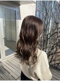 ナチュラルブラウン美シルエットロング20代30代なみなみウェーブ