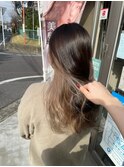 オリーブブラウン　ミルクティーベージュ　インナーカラー