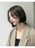 黒髪/ボブウルフ/ネビージュ/小顔/ワンレン