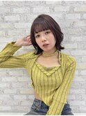 外はね　ボブ　　ダークブラウン