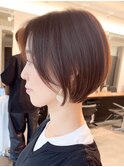 武蔵小杉大人ショートボブ丸みグレージュカラーレイヤーくびれ