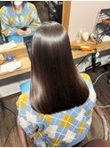 髪質改善酸性ストレート/黒髪/ネビージュ/小顔/ワンレン