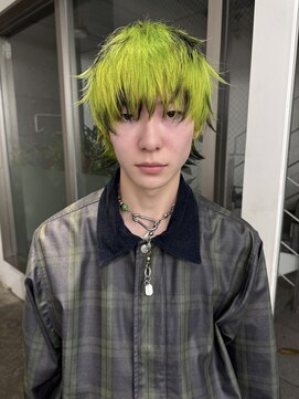 レコ 渋谷(LECO) レイヤーウルフデザインカラー裾カラーメンズシャギーカット