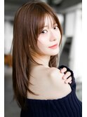 ☆レイヤーカット毛先ワンカールくせ毛風カール薄めバングデジパ