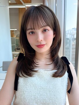 アフロート エル 錦糸町(AFLOAT L) 暗髪で出せるこなれ感!フェイスレイヤー×ナチュラルセミロング