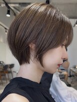 エリマ 武蔵小杉(elima)&nbsp;武蔵小杉白髪染めショートヘアタッセルボブミルクティーベージュ