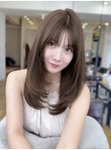 美髪レイヤーカット/顔まわりレイヤー/くびれロングレイヤー