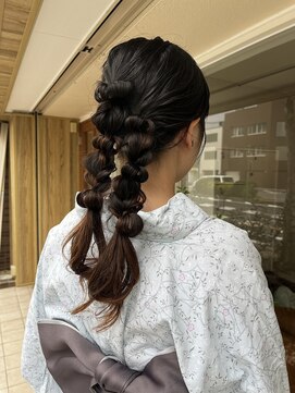ハク メゾン(HaKU maison) ゆるっともこもこツインローポニー/浴衣ヘアアレンジ