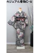 きものサロン すずめ屋&nbsp;レンタルカジュアル着物　C-6　鹿の子雪輪